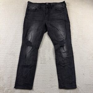 PRPS Jeans Men's 38x30 Black Fade Distressed Stretch Rock Metal Moto Grunge Punk